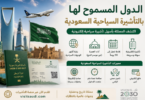 الدول المسموح لها بالتأشيرة السياحية السعودية